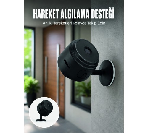 A9 HD Mini Güvenlik Kamerası Wi-Fi Bağlantılı Manyetik Tabanlı Ev ve Ofis Kamerası