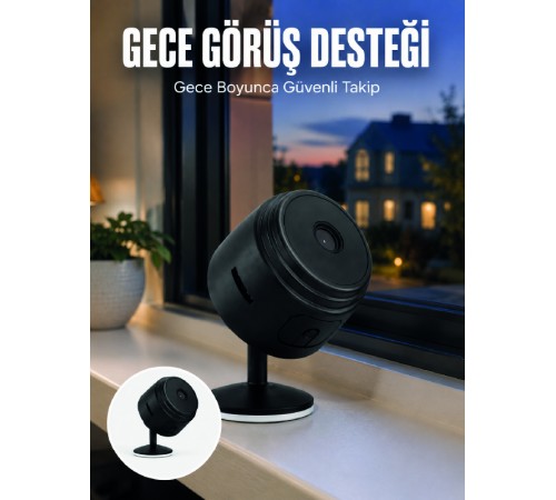 A9 Şarjlı Mini IP Kamera HD Kablosuz Güvenlik Kamerası Micro SD Kart Destekli