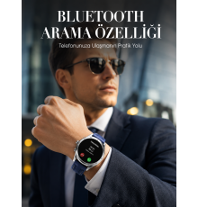 Bluetooth Arama Destekli Uzun Pil Ömürlü Akıllı Saat 3 Kordonlu