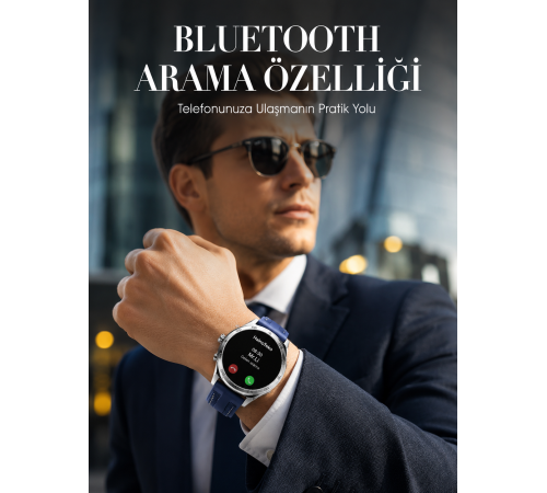 Bluetooth Arama Destekli Uzun Pil Ömürlü Akıllı Saat 3 Kordonlu