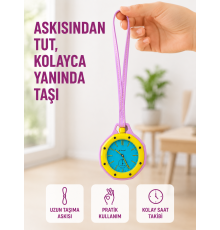 Çanta ve Pantolon İçin Askılı Charm Saat Kemer Aksesuarı Pembe