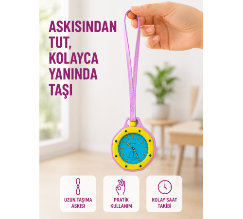 Çanta ve Pantolon İçin Askılı Charm Saat Kemer Aksesuarı Pembe
