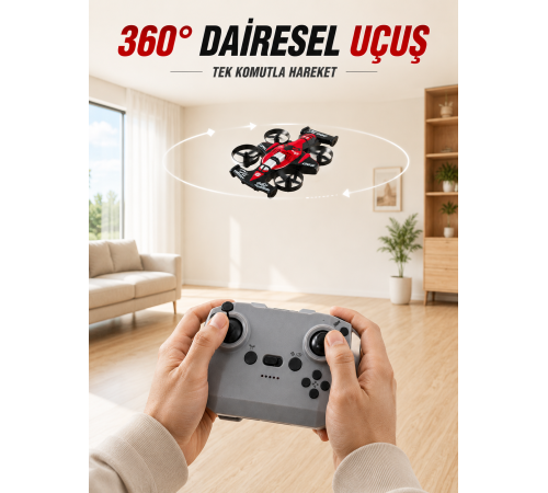 Uzaktan Kumandalı RC Drone 360° Akrobatik Dönüş 3 Kademeli Hız Headless Mode
