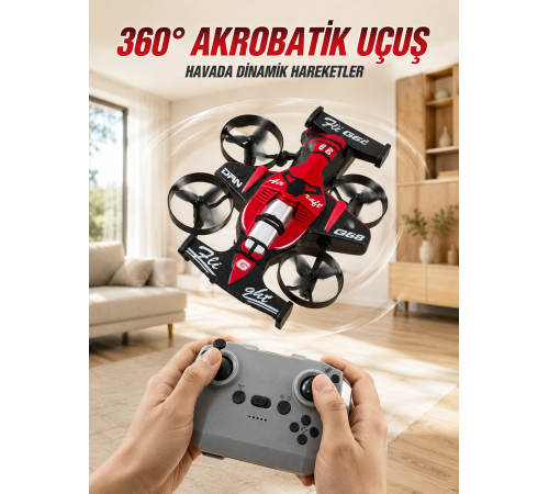 Akrobatik Drone Uzaktan Kumandalı 3 Kademeli Hız 360° Dairesel Uçuş Özellikli