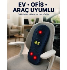 Isıtmalı Bel Masaj Minderi Ev Ofis Araç Uyumlu Titreşimli Destek