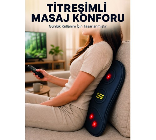 Ergonomik Isıtmalı Bel Masaj Minderi Sırt Destek Minderi