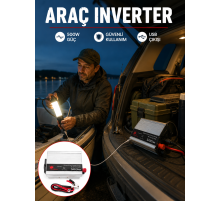 500W Araç İnverter Aküden Priz Dönüştürücü