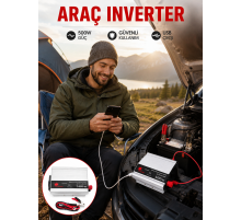 Araç İçi Elektrik Dönüştürücü 500W Priz İnvertör