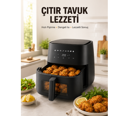 Yağsız Yemek Pişirme İçin Dijital Air Fryer Fritöz