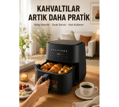 Air Fryer Mutfak Pişirme Cihazı Çok Programlı Dokunmatik