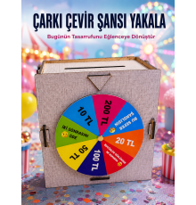 Çocuklar İçin Eğlenceli Tasarruf Oyunu Şans Çarklı Ahşap Kumbara Para Biriktirme Kutusu