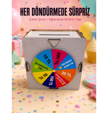 Şans Çarklı Tasarruf KutusuAhşap Para Biriktirme Oyunu