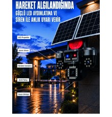 4 Kameralı 4G SIM Kart Destekli Güneş Enerjili Akıllı Güvenlik Kamerası