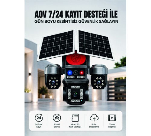 4G SIM Kartlı Uzaktan İzlemeli Akıllı Güvenlik Kamerası Çift Yönlü Ses