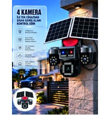 SIM Kart Destekli 4 Kameralı Akıllı Dış Mekan Güvenlik Kamerası