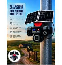 Wi-Fi Gerektirmeyen 4G SIM Kartlı Güneş Enerjili Güvenlik Kamerası