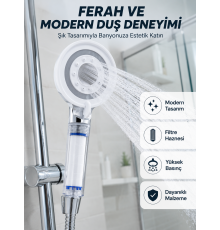 Mineral Taşlı Filtreli Duş Başlığı Güçlü Su Basınçlı Banyo Başlığı
