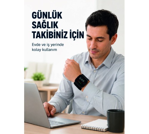 Şarjlı Bilekten Dijital Tansiyon Ölçer Geniş LCD Ekranlı