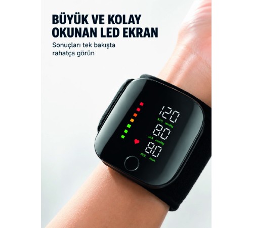 Taşınabilir Şarjlı Bilekten Tansiyon Ölçer Pratik Kullanım
