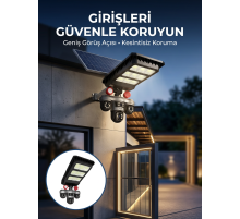 Akıllı Solar Güvenlik Kamerası 3 Lens Hareket Takip Özellikli Dış Ortam Kamera