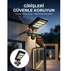 Akıllı Solar Güvenlik Kamerası 3 Lens Hareket Takip Özellikli Dış Ortam Kamera