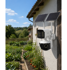 Güneş Enerjili Arıcı Kamerası 4G SIM Kartlı 9MP Üç Lens Yayla Güvenlik Kamerası