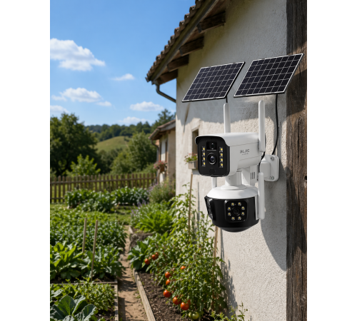 Güneş Enerjili Arıcı Kamerası 4G SIM Kartlı 9MP Üç Lens Yayla Güvenlik Kamerası