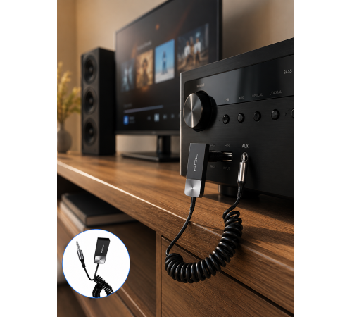 USB Bluetooth AUX Ses Adaptörü Kablosuz Müzik Aktarım Cihazı