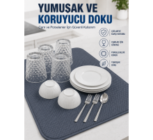 Su Emici Bulaşık Kurutma Matı Kaydırmaz ve Yumuşak Dokulu Kurutmalık