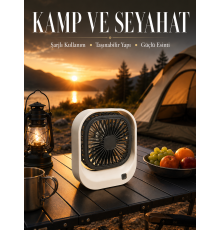 Şarjlı Masaüstü Fan Güçlü Hava Akışı ve Sessiz Çalışma