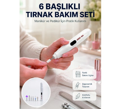 Kurutma Özellikli Manikür Pedikür Cihazı Şarj Edilebilir