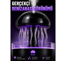 RGB Işıklı Denizanası Hava Nemlendirici Ultrasonik Buhar Makinesi 2H 4H 8H Zamanlayıcılı