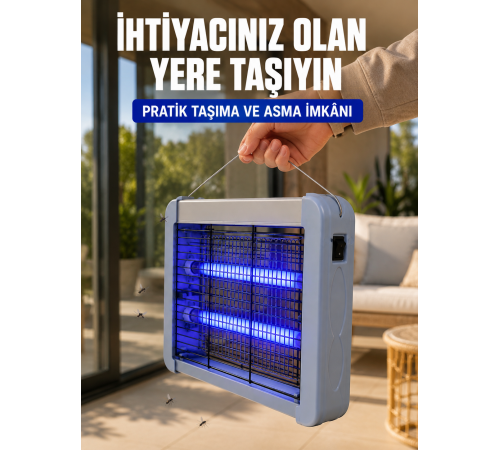 12W Elektrikli Sinek Öldürücü Çift UV Işıklı Asılabilir Böcek Öldürücü Lamba