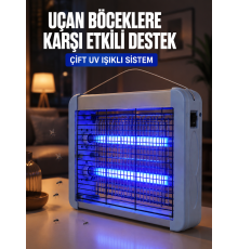 Çift UV Işıklı Elektrikli Sinek Öldürücü 12W Asılabilir Uçan Böcek Lambası