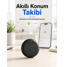 Akıllı GPS Takip Cihazı Android ve iOS Uyumlu 2 Yıl Pil Ömürlü Mini Konum Bulucu