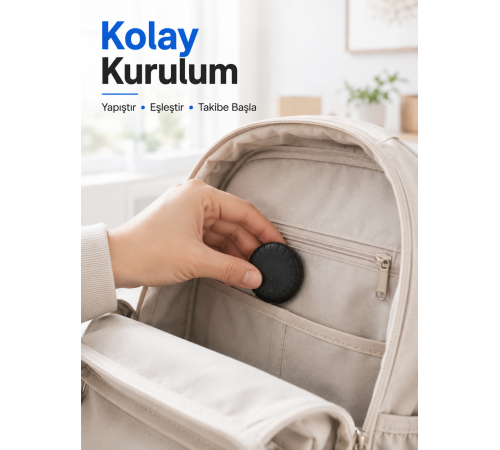 Mini Akıllı Takip Cihazı 2 Yıl Pil Ömrü Android iOS Uyumlu Çanta Araç Valiz Takip Aparatı