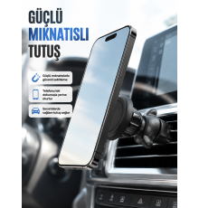 Araç İçi Manyetik Telefon Tutucu Havalandırma Klipsli Telefon Standı