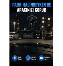 1080P Full HD Araç İçi Kamera WiFi Bağlantılı Çift Kameralı Geniş Açılı Araç Kayıt Kamerası