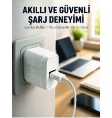 Pratik ve Kompakt Tasarımlı 12W USB Telefon Şarj Adaptörü