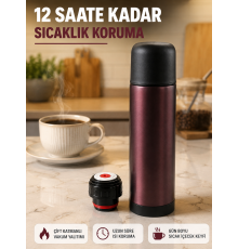 Sızdırmaz Kapaklı Vakumlu Termos Uzun Süre Sıcak Soğuk Tutan Termos