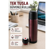 Çift Katmanlı Vakumlu Termos Ofis Araç Kamp İçin Paslanmaz Çelik Termos
