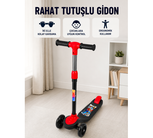 Kız ve Erkek Çocuk Scooterı 3 Tekerlekli Dengeli ve Kolay Kullanımlı Skuter