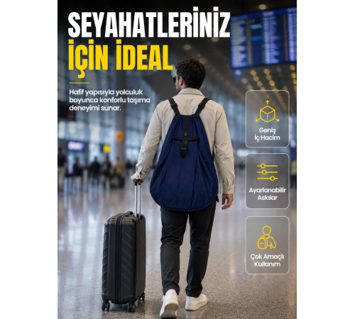 Çok Amaçlı Katlanabilir Taşıma Çantası Geniş Hacimli Günlük Kullanım Çantası