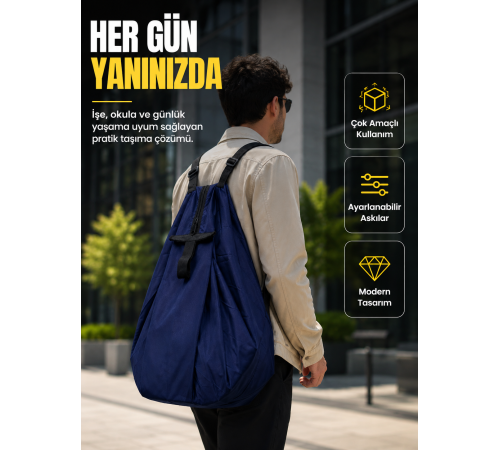 Geniş İç Hacimli Katlanabilir Çanta Pratik Taşıma Deneyimi Sunan Modern Tasarım