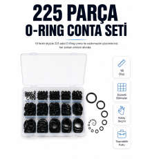 225 Parça Profesyonel O-Ring Conta Kiti Su, Yağ ve Hava Sızdırmazlık Tamir Seti