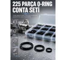 Organizer Kutulu O-Ring Conta Seti 225 Parça | Dayanıklı Kauçuk Sızdırmazlık Contaları