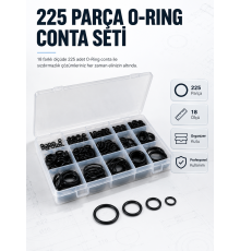225 PCS O-Ring Conta Seti Profesyonel Tamir, Bakım ve Sızdırmazlık Çözümü