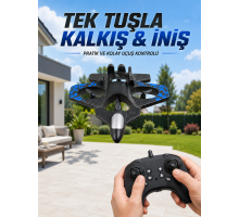 4 Pervaneli Jet Uçak Drone Uzaktan Kumandalı 360° Takla Renkli Işıklı Dengeli Uçuş