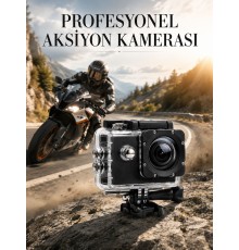 Profesyonel 4K Aksiyon Kamerası Geniş Açılı WiFi Destekli