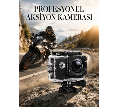 Profesyonel 4K Aksiyon Kamerası Geniş Açılı WiFi Destekli